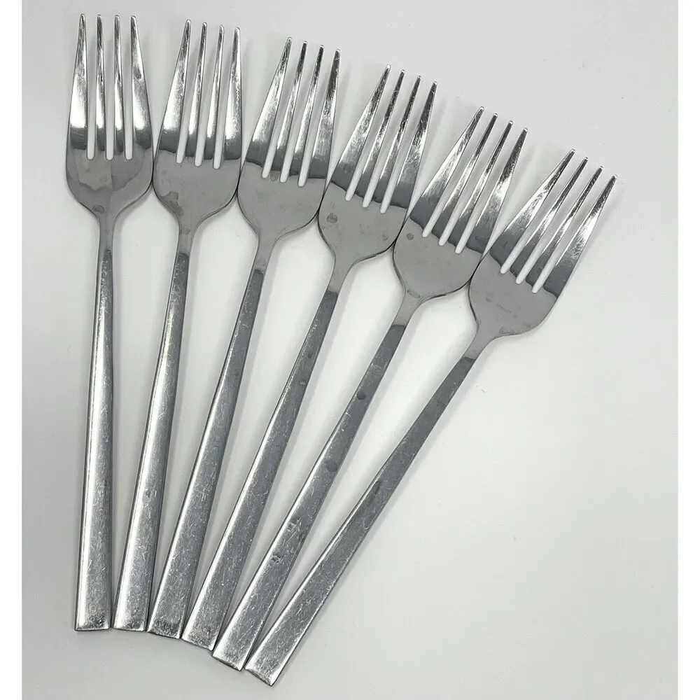 Oneida Stainless Dupree Glossy Dinner Place Forks 8 1/8” Set Of 6 Discontinued